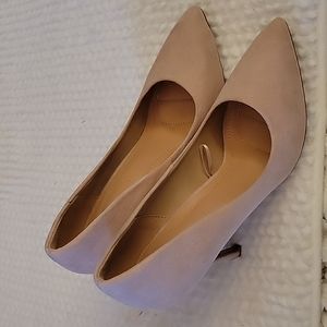 MYSOFT nude pink suede 4" heel pumps stilettos dress wedding pointed toe…7.5 NEW